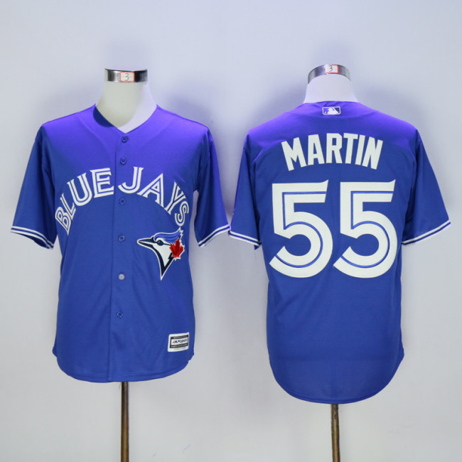 Toronto Blue Jays 55 Russell Martin Baseball Jersey Blue Fan version