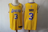 Nike Los Angeles Lakers 3 Anthony Davis Basketball Jersey Yellow Fan