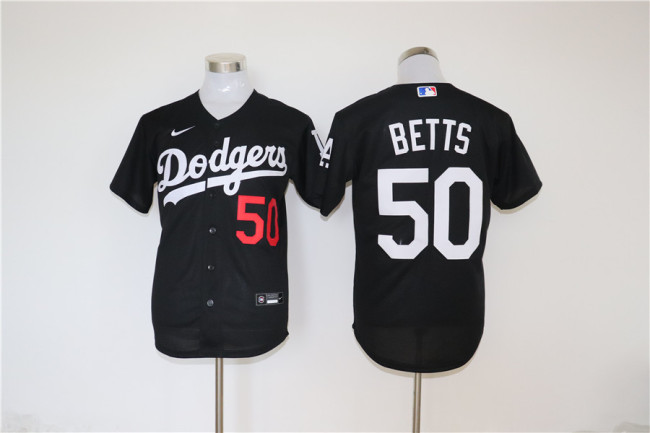 Nike Los Angeles Dodgers 50 Mookie Betts Baseball Jersey Black Fans