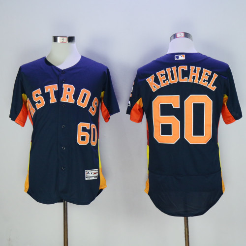 Houston Astros 60 Dallas Keuchell FlexBase Baseball Jersey Navy Blue