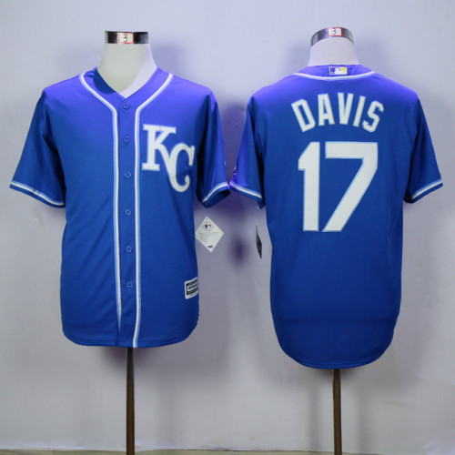 Kansas City Royals 17 Wade Davis Baseball Jersey Blue Fans