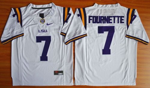 LSU Tigers 7  Leonard Fournette College Football Jersey White