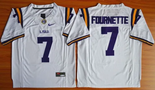 LSU Tigers 7  Leonard Fournette College Football Jersey White