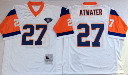 Denver Broncos 27 Steve Atwater Football Jersey White Retro