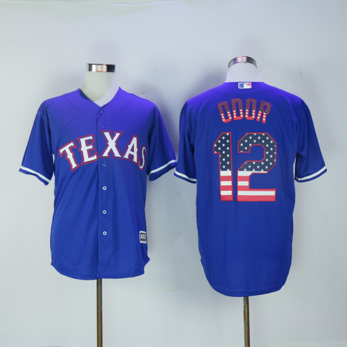 Texas Rangers 12 Rougned Odor Baseball Jersey Blue National flag