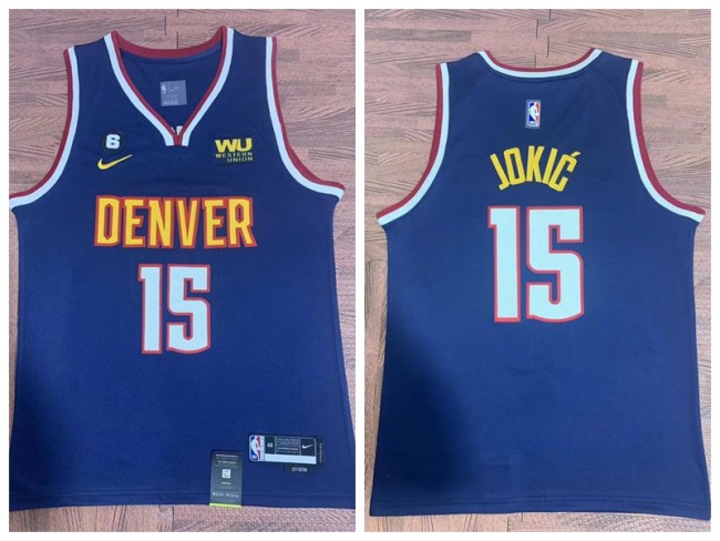 Nike Denver Nuggets 15 Nikola Jokić Basketball Jersey Navy Blue