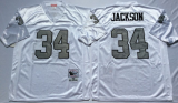 Oakland Raiders 34 Bo Jackson Football Jersey White Retro