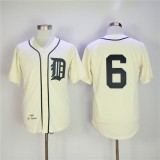 Detroit Tigers 6 Al Kaline Baseball Jersey Beige Retro