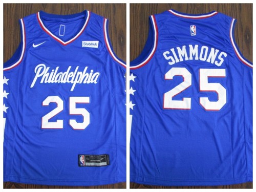 Nike Philadelphia 76ers 25 Ben simmons Basketball Jersey Blue Fan Edition