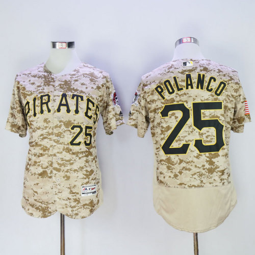Pittsburgh Pirates 25 Gregory Polanco Flexbase Baseball Jersey Camo