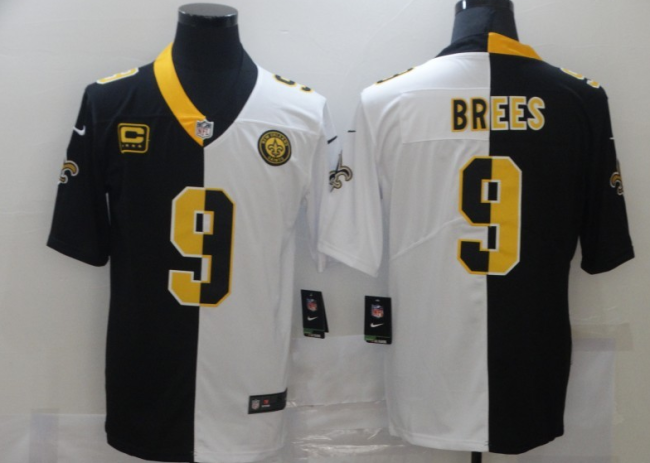 New Orleans Saints 9 Drew Brees Football Jersey Legend Half version