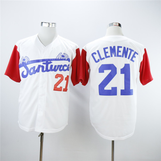 Crab catcher 21 Roberto Clemente Baseball Jersey White