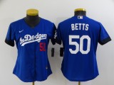 Women Nike Los Angeles Dodgers 50 Mookie Betts Baseball Jersey Blue City Edition