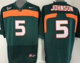 Miami Hurricanes 5 Andre Johnson College Football Jersey Green