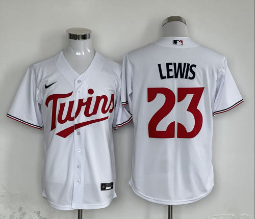 NIke Minnesota Twins 23 Royce Lewis Baseball Jersey White