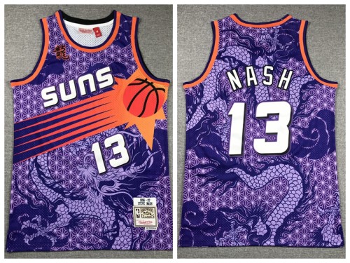 Feinikesi suns the Year of the Loong 13 Steve Nash Basketball Jersey Purple