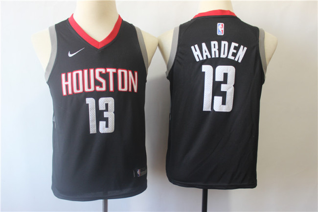 Youth Nike Houston Rockets 13 James Harden Basketball Jersey Black Fan Edition