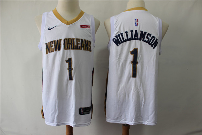 New Orleans Pelicans 1 Winning Williamson Basketball Jersey White With sponsorship trademark