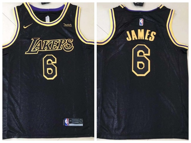 Nike Los Angeles Lakers 6 LeBron James Basketball Jersey Black