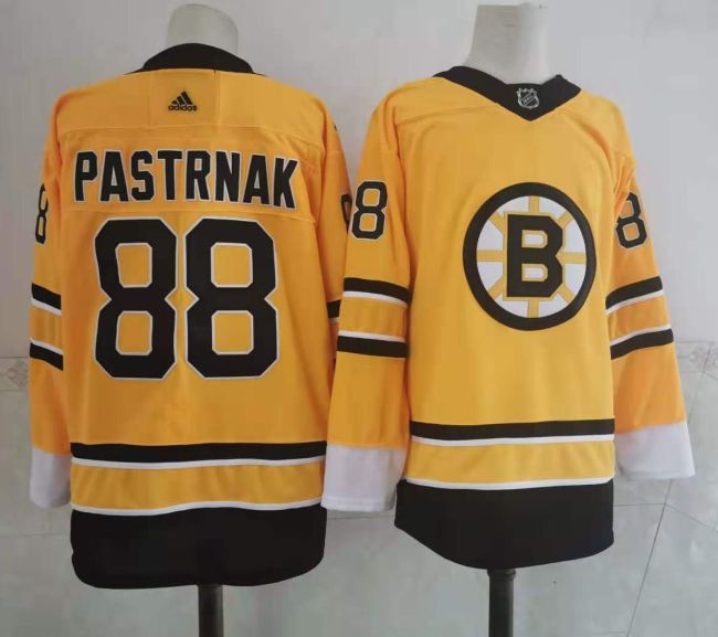 Adidas Boston Bruins 88 David Pastrnak Ice Hockey Jersey Yellow