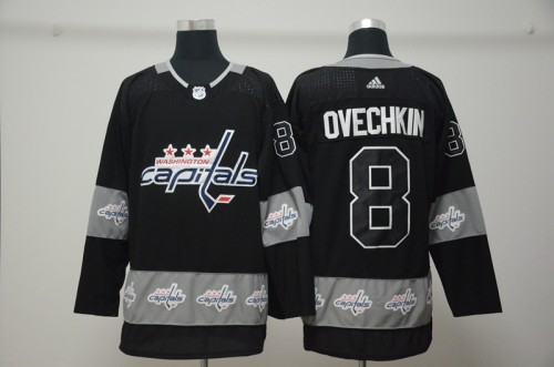 Adidas Classic Washington Capitals 8 Alex Ovechkin Ice Hockey Jersey Black fashion Edition