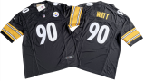 Pittsburgh Steelers 90 T.J. Watt  Football Jersey Black Three Dynasties