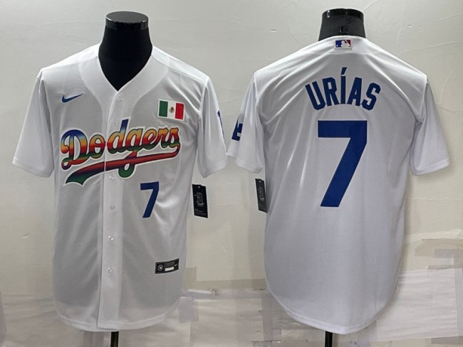 Nike Los Angeles Dodgers 7 Julio Urias Baseball Jersey White