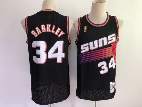 Feinikesi suns 34 Charles Barkley Basketball Jersey Black Retro