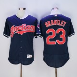 Cleveland indians 23 Michael Brantley Flexbase Baseball Jersey Navy Blue