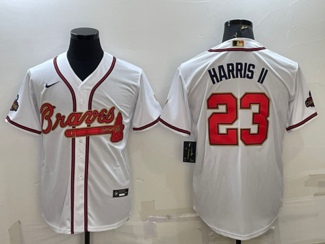 Nike Atlanta Braves 23 Michael Harris II Baseball Jersey White