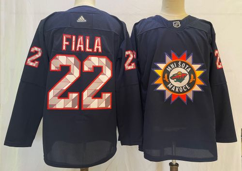 Adidas Minnesota Wild 22 Kevin Fiala Ice Hockey Jersey Black