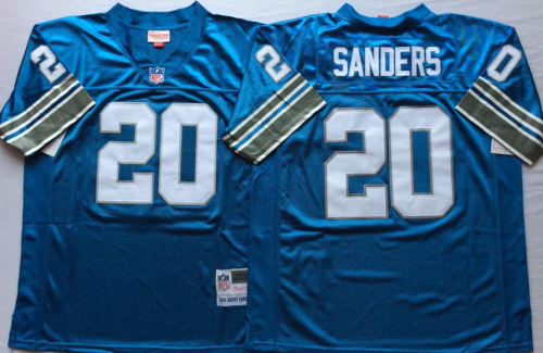 Detroit Lions 20 Barry Sanders Football Jersey Blue Retro