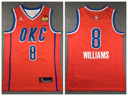 Jordan Oklahoma City Thunde 8 Jalen Williams Basketball Jersey Orange