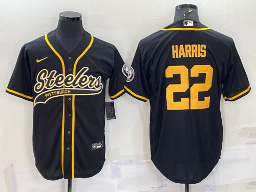 Pittsburgh Steelers 22 Najee Harris Baseball Jersey Legend Black