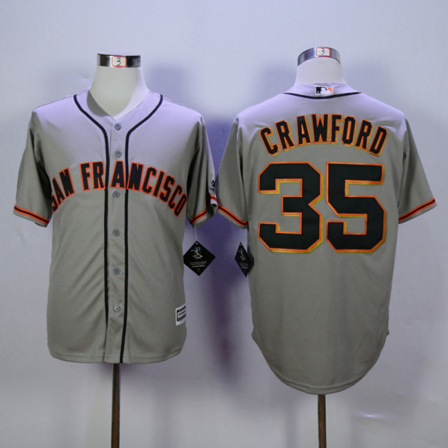 San Francisco Giants 35 Brandon Crawford  Baseball Jersey Gray Fans