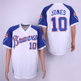 Atlanta Braves 10 Chipper Jones Baseball Jersey White Retro