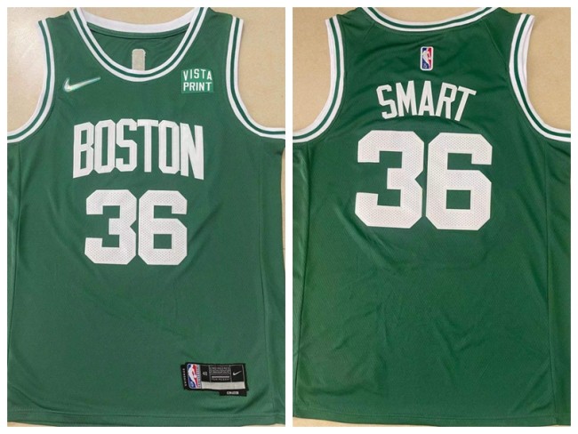 Nike Boston Celtics 36 Marcus Smart Basketball Jersey Green 75th Anniversary Edition