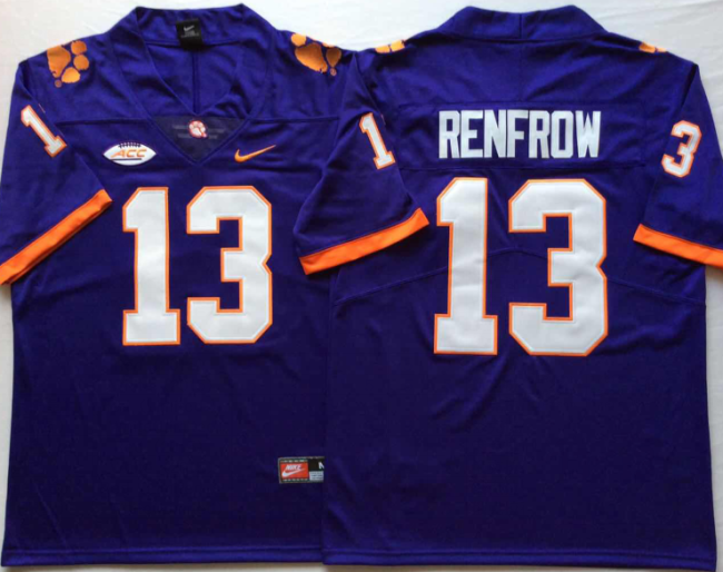 New Clemson Tigers 13 Hunter Renfrow Limited College Football Jersey Purple