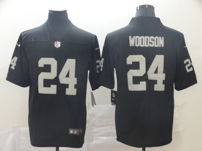 Oakland Raiders 24 Charles Woodson Football Jersey Legendary Black