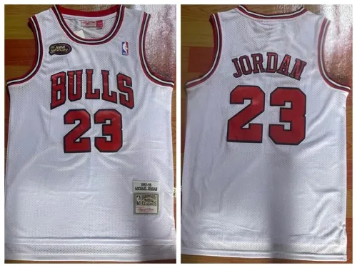 Nike Chicago Bulls 23 Michael Jordan Basketball Jersey White finals retro