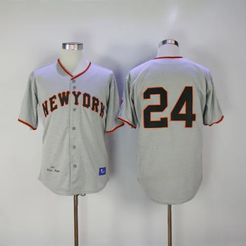 San Francisco Giants 24 Willie Mays Baseball Jersey Gray Retro