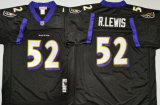 Baltimore Ravens 52 Ray Lewis Football Jersey Black Retro