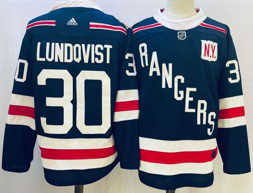Adidas New York Rangers 30 Henrik Lundqvist Ice Hockey Jersey Black