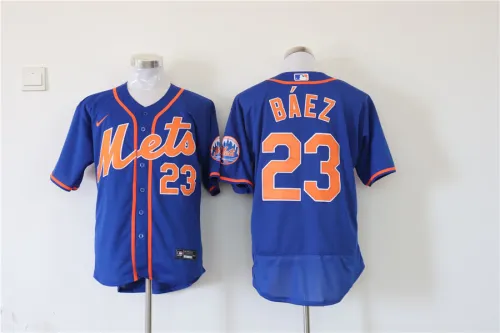 Nike New York Mets 23 Javier Baez Flexbase Baseball Jersey Blue