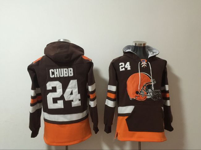 Cleveland Browns 24 Nick Chubb Hoodies Football Jersey Brown