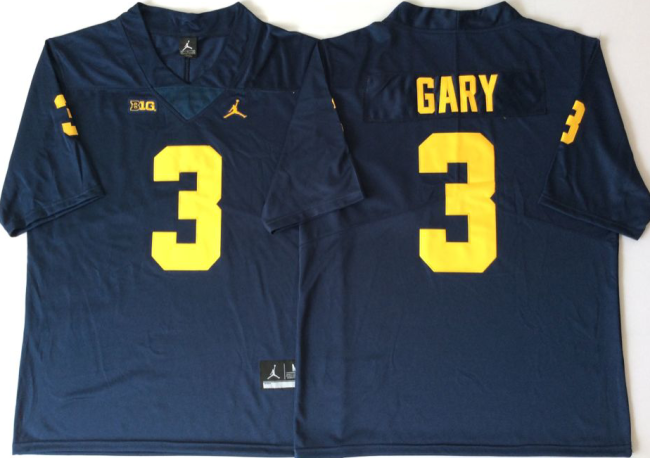 Jordan Brand Michigan Wolverines 3 Rashan Gary College Limited Football Jersey Navy Blue