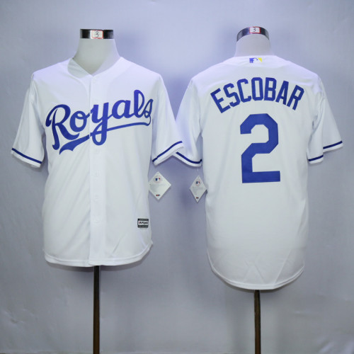 Kansas City Royals 2 Alcides Escobar Baseball Jersey White Fans
