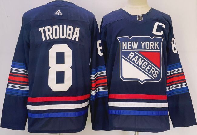 Adidas New York Rangers 8 Jacob Trouba Ice Hockey Jersey Nany Blue