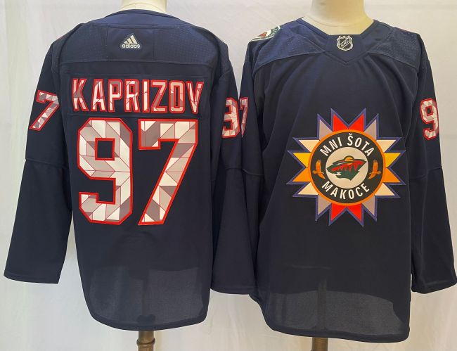 Adidas Minnesota Wild 97 Kirill Kaprizov Ice Hockey Jersey Black