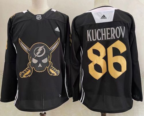 Adidas Tampa Bay Lightning 86 Nikita Kucherov Ice Hockey Jersey Black